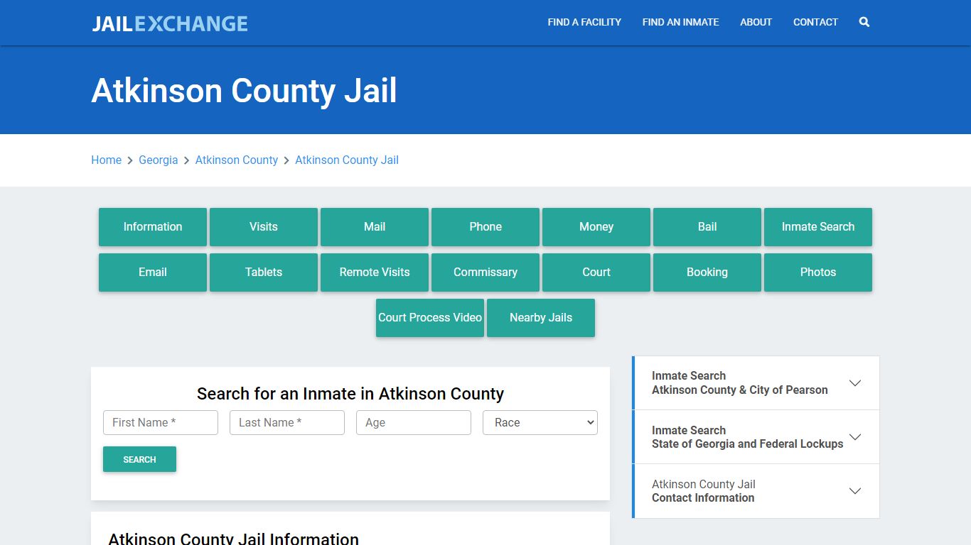 Atkinson County Jail Roster Lookup, GA, Inmate Search