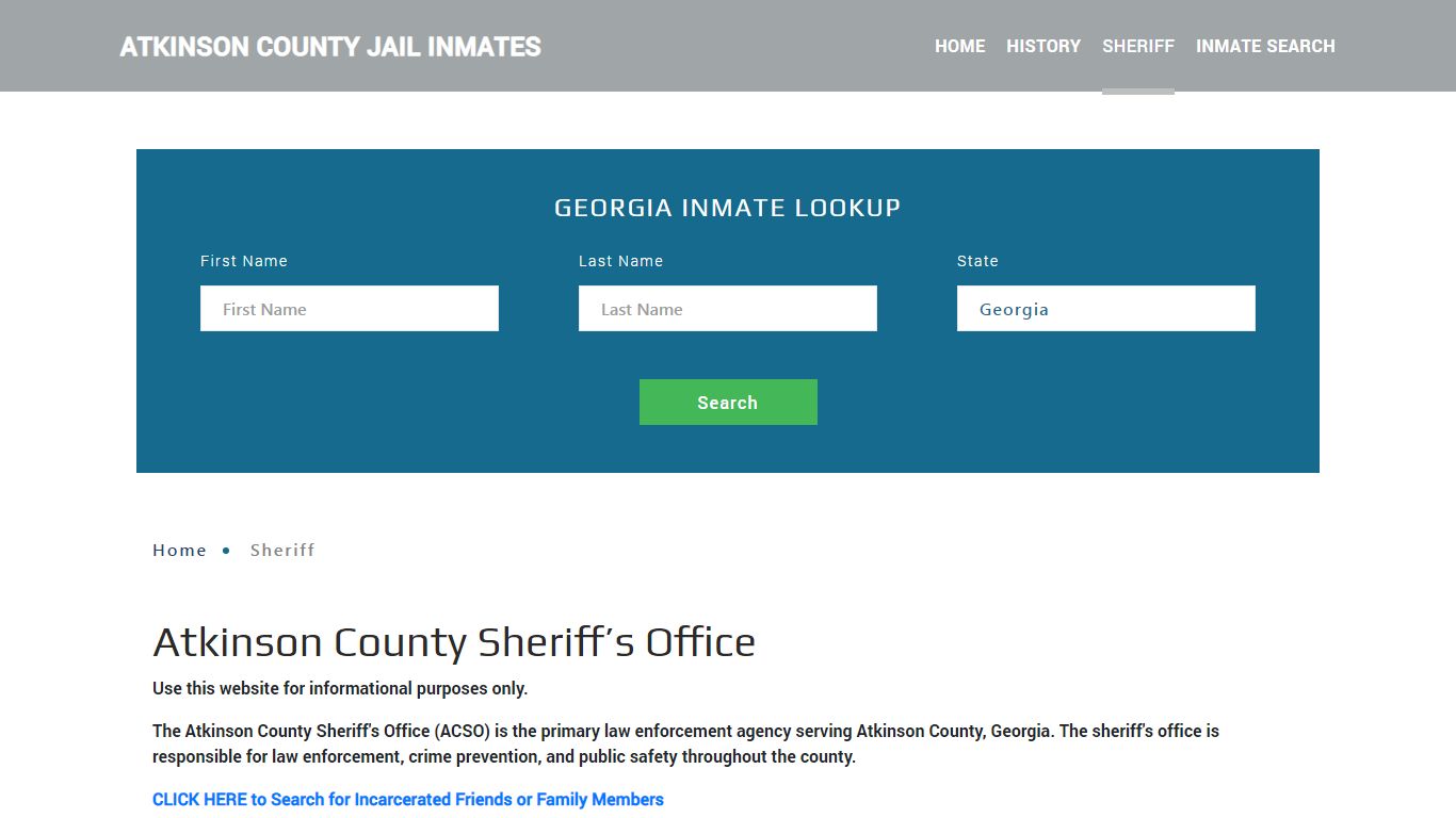 Atkinson County Sheriff, GA Arrest Warrant Lookup